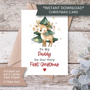 Papa's eerste kerstkaart afdrukbaar, kerstkaart voor eerste keer vader, kerstkaart voor papa, vanaf baby, direct downloaden, digitaal