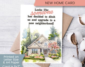 Funny Moving Farewell Card, Printable Sarcastic New Home Card for Neighbor Goodbye Card, Moving Away, Goodbye Card, Instant Download Digital