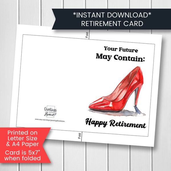 Printable Retirement Card for Coworker, Funny Happy Retirement Card For Work Friend For Colleague For Her, Retirement Gift, Digital Download