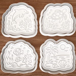 Zestaw foremek do ciastek Ocean Life w formacie STL – plik cyfrowy do druku 3D – natychmiastowe pobranie