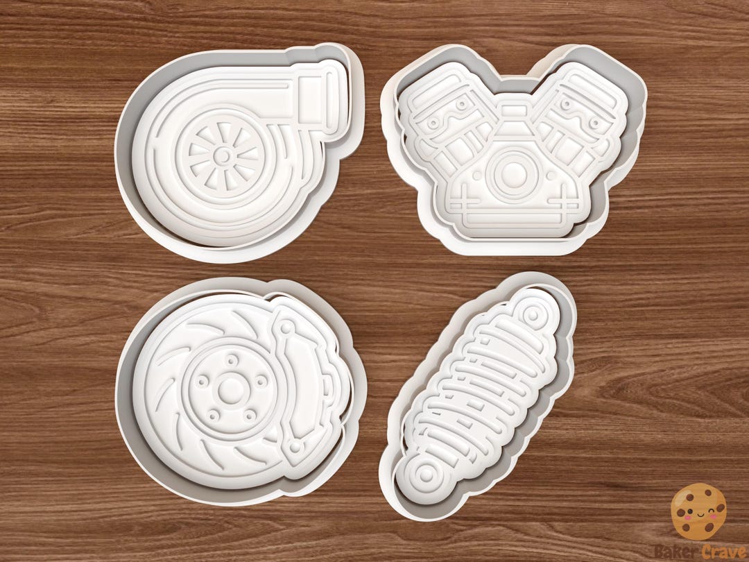 Car Spare Parts Cookie Cutter Set STL File – 3D Printing Digital File ...