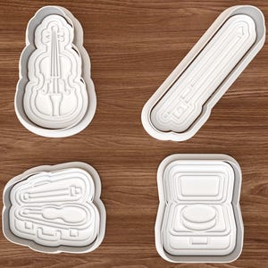Conjunto de Cortadores de Biscoito com Tema de Violino – Arquivo Digital para Impressão 3D – Download Imediato