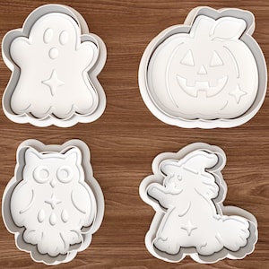 Primitieve Halloween-koekjesvormenset – Digitaal 3D-printbestand – Direct te downloaden
