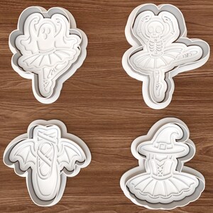 Conjunto de cortadores de biscoito de balé para o Halloween – Arquivo digital para impressão 3D – Download instantâneo