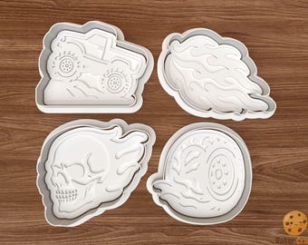 Monster Truck Cookie Cutter Set STL File – 3D Printing Digital File – Instant Download