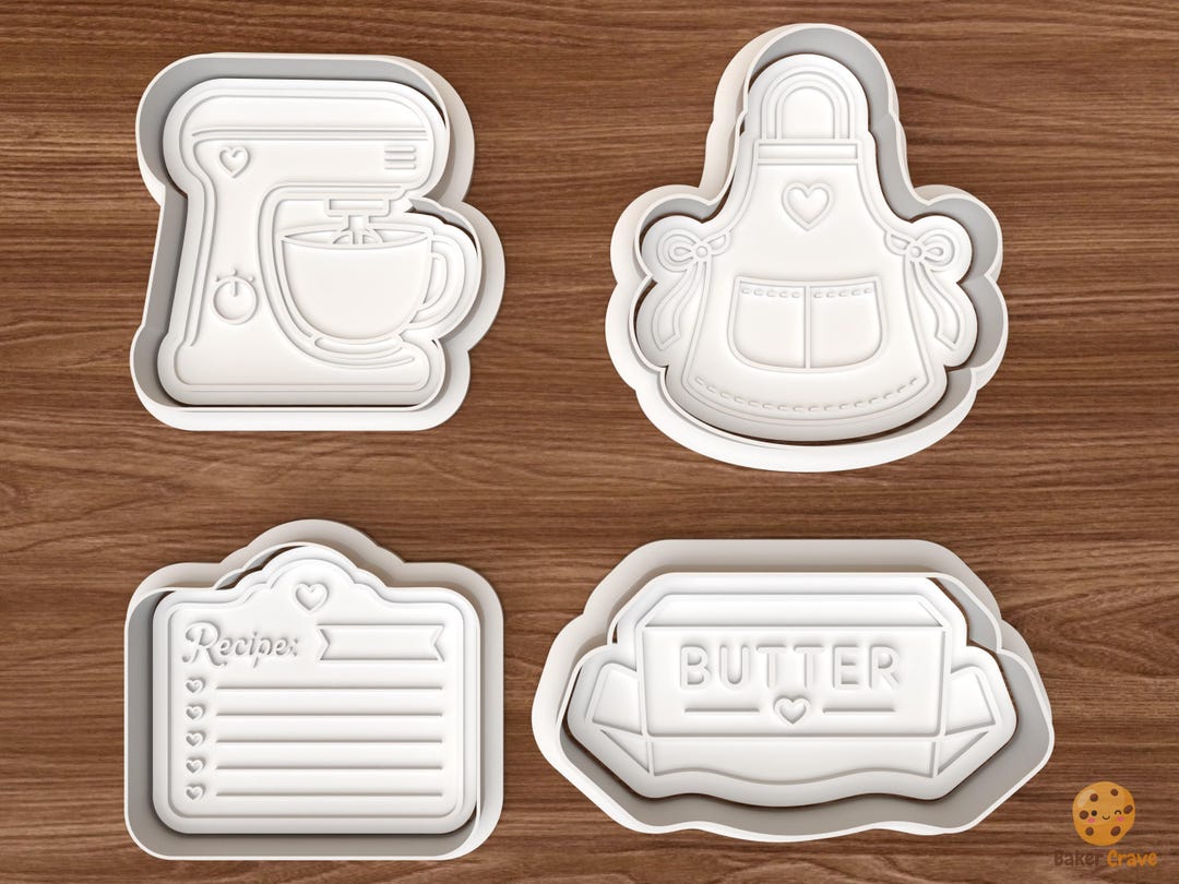Baking Essentials Cookie Cutter Set STL File – 3D Printing Digital File ...