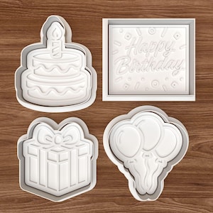 Birthday Cookie Cutter Set – 3D Printing Digital File – Instant Download