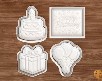 Set verjaardagskoekjes STL-bestand – 3D-print digitaal bestand – direct downloaden