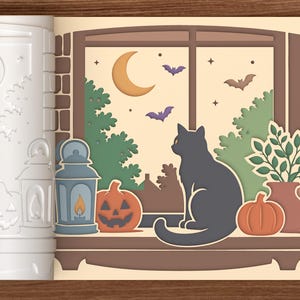Moonlit Black Cat Window Ledge Textured Roller STL File – 3D Printing Digital File – Instant Download