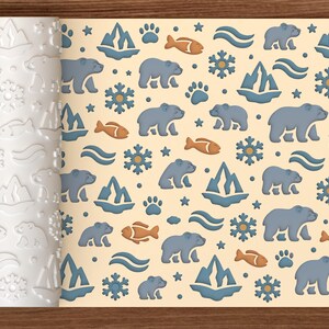 Polar Bear Arctic Textured Roller STL-bestand – Digitaal 3D-printbestand – Direct te downloaden