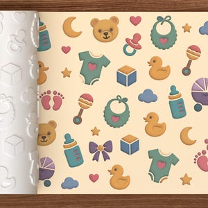 Babyshowermönster med texturerad rulle (STL-fil) – digital fil för 3D-utskrift – direkt nedladdning