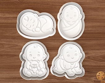 Baby Cookie Cutter Set STL File – 3D Printing Digital File – Instant Download