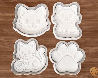 Cat Cookie Cutter Set STL File – 3D Printing Digital File – Instant Download