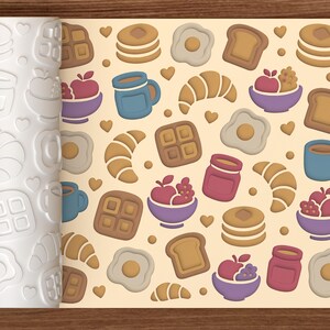 Breakfast Brunch Textured Roller STL File – 3D Printing Digital File – Instant Download