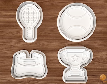 Juego de cortadores de galletas con diseño de club de tenis (archivo STL) – Archivo digital para impresión 3D – Descarga instantánea