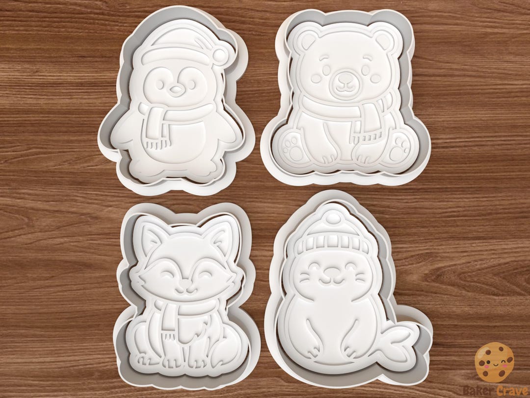 Christmas Winter Animals Cookie Cutter Set STL File – 3D Printing ...