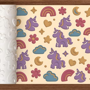 Rullo testurizzato Unicorn Meadow - File STL per stampa 3D - Download immediato