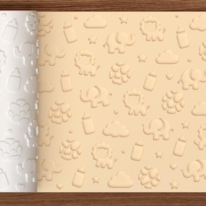 Safari Baby Shower Texturierte Rolle STL-Datei - 3D Druck Digitale Datei - Sofort Download