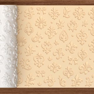 Damask Fleur de Lis Textured Roller STL File – 3D Printing Digital File – Instant Download