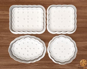 Wave Edge Biscuit Cookie Cutter Set STL File – 3D Printing Digital File – Instant Download
