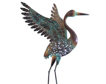Metal Crane Art Etsy