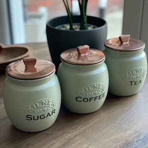 Sage tea coffee sugar canisters 2025