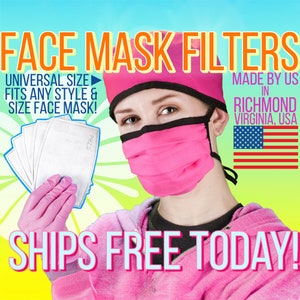 Face Mask Filters | PM2.5 Filters | Made in USA Ships Same Day, Replacement Filters for Face Masks, Cloth Face Mask Filter, Facemask Filters
