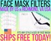 Face Mask Filters, PM2.5 Filters for Face Masks with Filter Pocket, Reusable Filter for Face Mask, Made in USA, Ready to Ship Today Free 