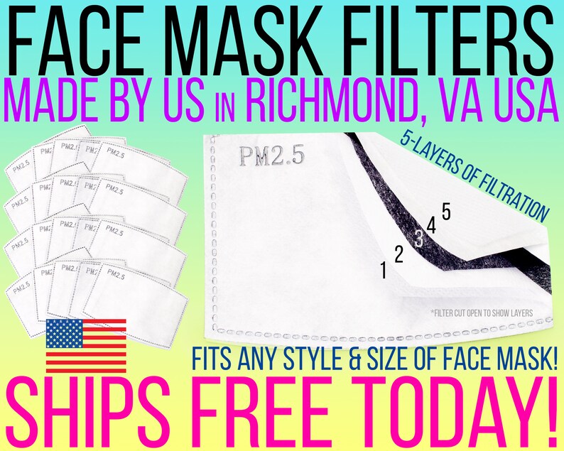 Face Mask Filters PM2.5 Filters for Face Masks With Filter Etsy