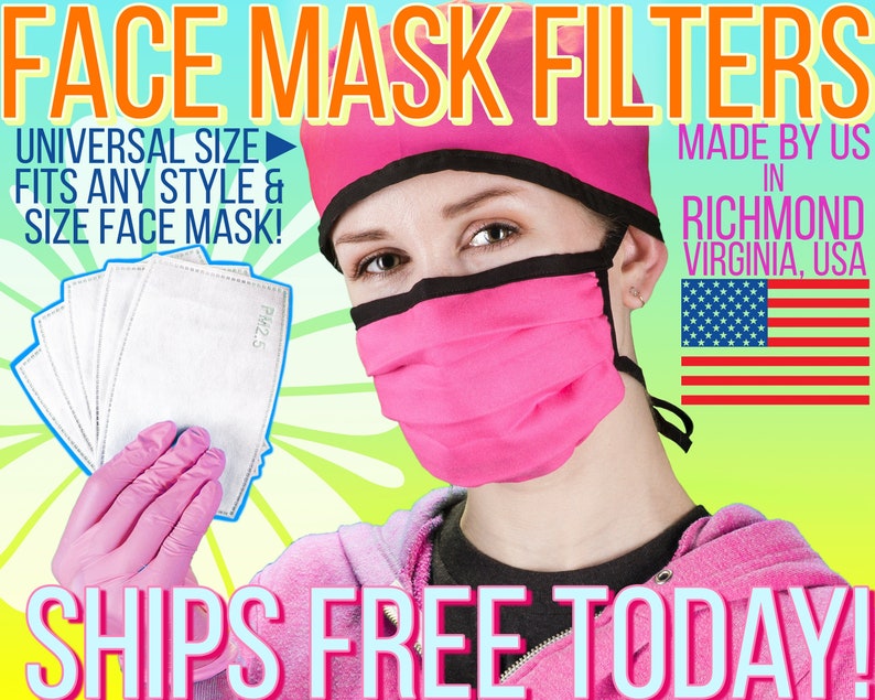 Face Mask Filters PM2.5 Filters Made in USA Ships Same Etsy