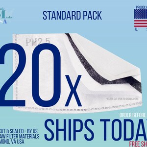 May include: A blue and white image with the text "STANDARD PACK" and "20x". The image includes a U.S. flag and the words "PROUDLY MADE IN U.S.A.". The text "SHIPS TODAY!" is also present.
