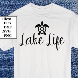 Lake Life Schildkröte Digitale Datei, SVG, PNG, DXF, eps
