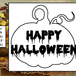 不気味な滴るハッピーハロウィーンのテキスト付きカボチャ デジタルファイル、SVG、PNG、DXF、eps