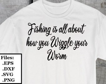 Fishing Wiggle Worm (svg, png, dxf, eps) Digital File