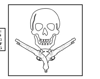 Skull and Musket Pistols Digital File, SVG, PNG, DXF, eps