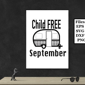 Camping-car gratuit de septembre pour enfant Fichier numérique, SVG, PNG, DXF, eps