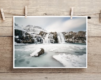 Printable wall art, waterfall print, iceland artwork, icleand print, waterfall decor