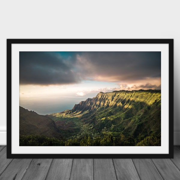 Hawaii Poster, Na Pali Coast auf Kauai, verschiedene Fotopapiere und Größen