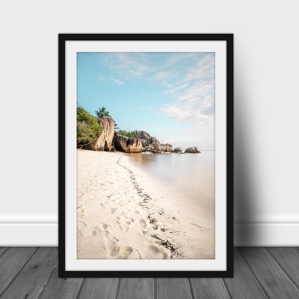 Seychelles, la digue, tropical beach photo, anse source dargent