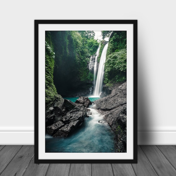 Bali Poster, tropischer Wasserfall, verschiedene Fotopapiere und Größen