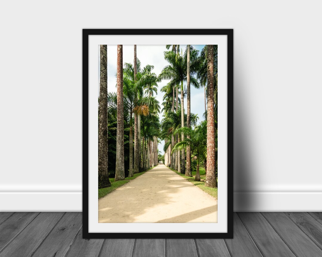 Affiche Déco 100x70 Cm - Plage De Rio De Janeiro Avec Palmiers - Style Art Moderne - ARTTOR - Neuf