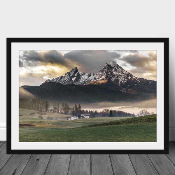 Berge Poster, imposanter Blick auf Watzmann, verschiedene Fotopapiere und Größen