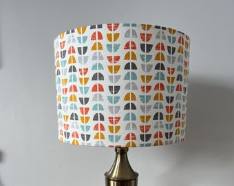 Scandi/retro multicolour drum lampshade. Table/Floor Lamp/Ceiling Pendant. 20cm 25cm 30cm 40cm