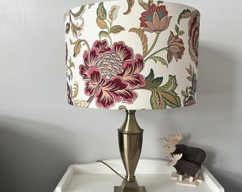 Handmade pink vintage flowers. Drum lampshade, 25, 30, 40cm diameter.