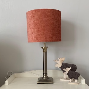 Oranje handgemaakte trommel lampenkap. Plafondhanger/tafel-/vloerlampenkap.