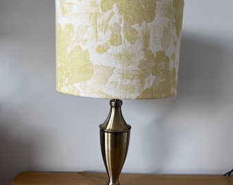 Yellow & white stylish floral handmade drum lampshade - 20, 25, 30 or 40 cm.