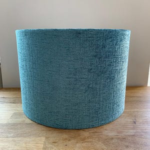 Handmade Ocean Blue, Drum Lampshade. Textured Fabric. Pendant / Table / Floor