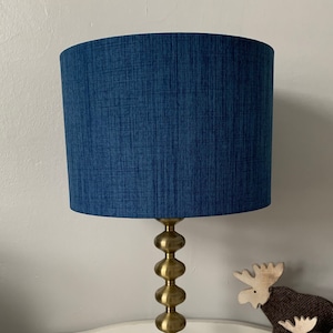 Handmade, Royal Blue Drum, Fabric Lampshade, Pendant / Table / Floor Lamp .
