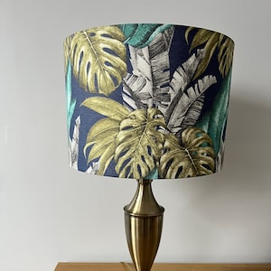 Tropical jungle / rainforest leaves handmade drum lampshade- 20, 25, 30, 40cm.