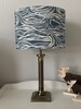 Handmade Navy Blue Wave /Surf Drum Lampshade - 20, 25, 30 or 40 cm - 100% Cotton - Printed Fabric